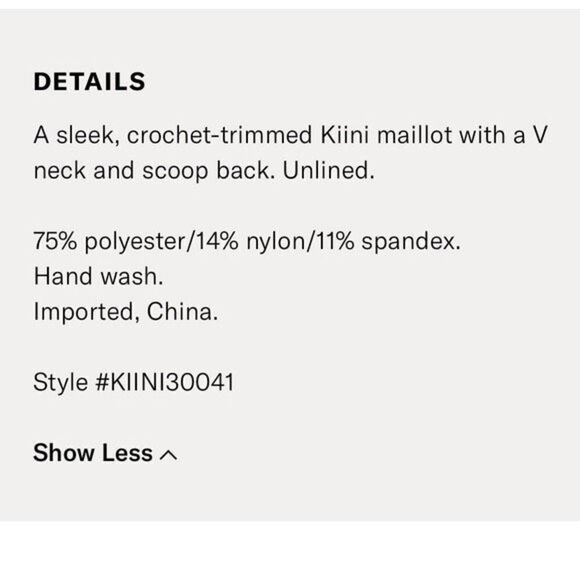 Kiini  Wren Swimsuit Scoop Back Maillot Crochet One Piece High Cut Olive Green S - Picture 16 of 16